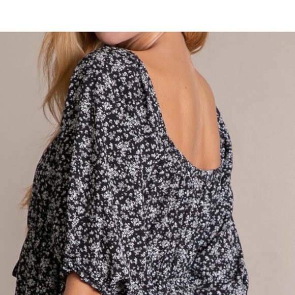 Black Floral Print Dress - Picture 5 of 6